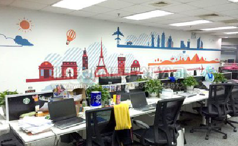  政和教你设计办公室墙绘的方法。